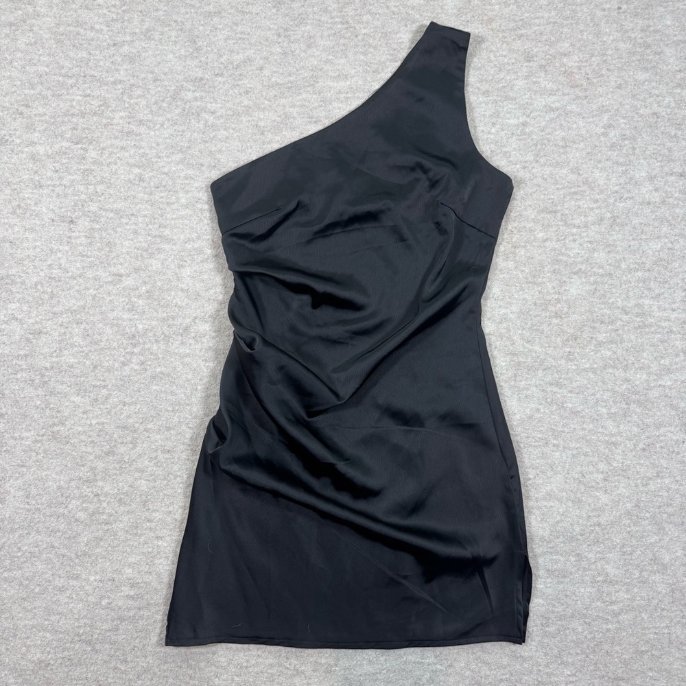 Nasty Gal Sleek Black One-Shoulder Dress